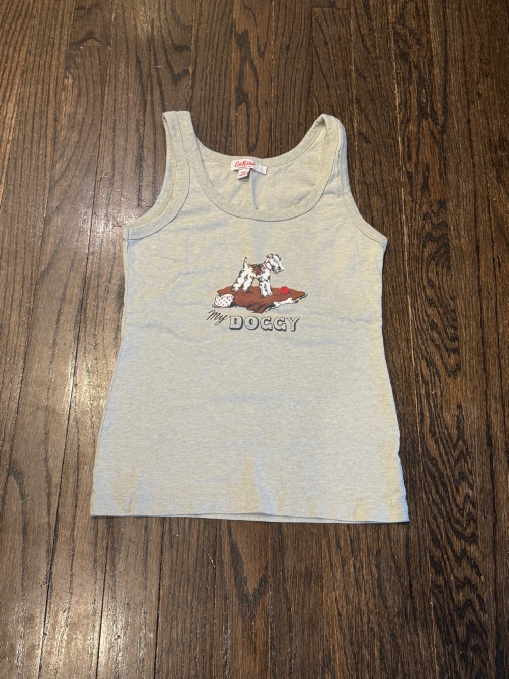 Cath Kidston 'My Doggy' Graphic Tank Top - Light Gray